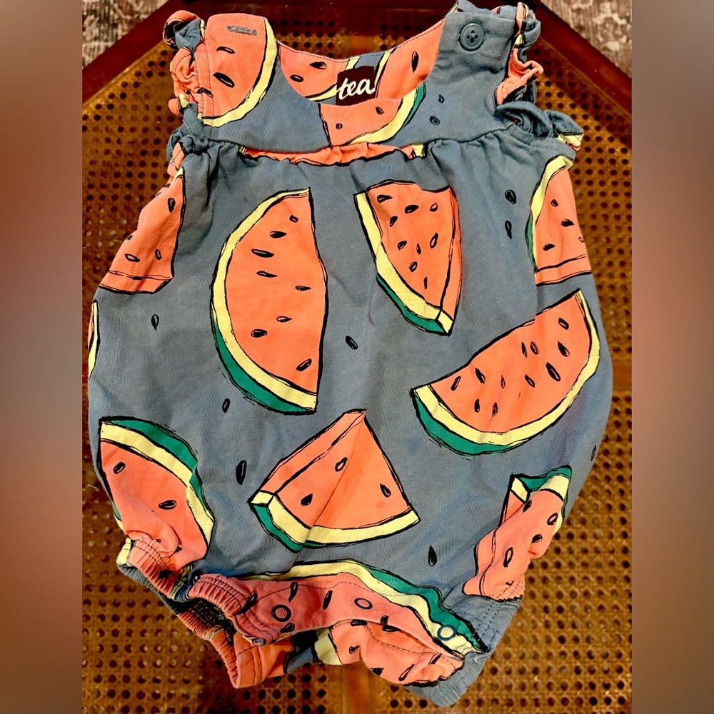 TEA Watermelon Print Baby Romper